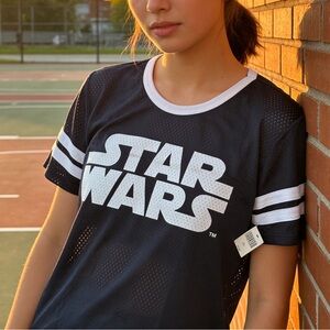 NWT L Star Wars Navy Blue Jersey T-Shirt exclusive item.